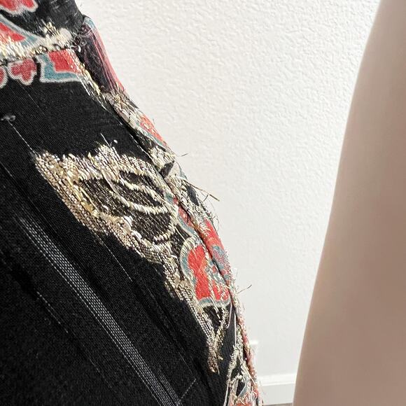 [Hemant & Nandita] Sion Maxi Wrap Dress Metallic Gold Puff Sleeves V-Neck Sz XS - Picture 13 of 14